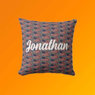 Amerikanische Patriotische Flagge Art Ihr Name Wei Kissen