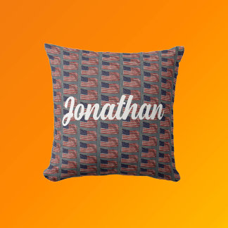 Amerikanische Patriotische Flagge Art Ihr Name Wei Kissen