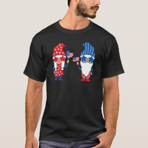 Amerikanische Patriotische Gnome 4. Juli Unabhängi T-Shirt