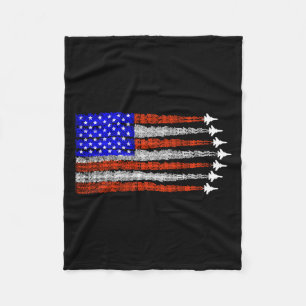 Amerikanische patriotische Kampfjets USA-Flagge 4. Fleecedecke