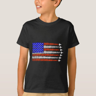Amerikanische patriotische Kampfjets USA-Flagge 4. T-Shirt