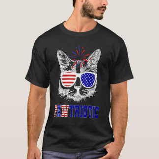 Amerikanische patriotische Katzenbrille Amerikanis T-Shirt