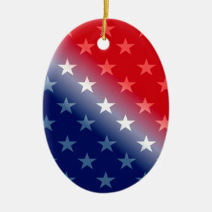 Amerikanische patriotische Rot-Blau Keramikornament