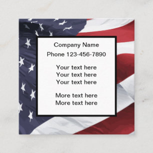 Amerikanische patriotische Sterne und Streifen Quadratische Visitenkarte