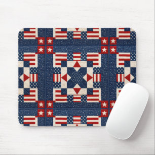 Amerikanische patriotische Sternen-Quilt Mousepad