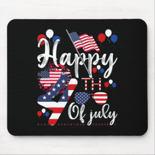 Amerikanische Patriotische US-Flagge Alien Happy 4 Mousepad