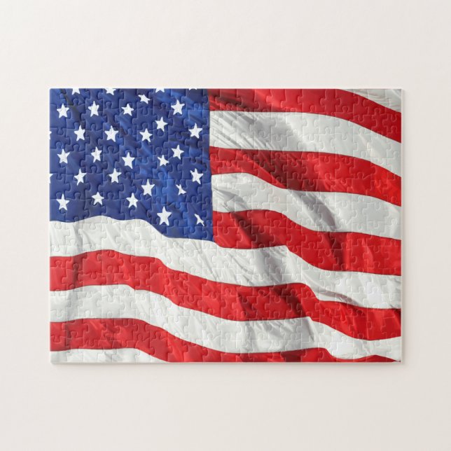 Amerikanische Patriotische US Flagge Puzzle (Horizontal)