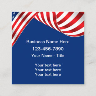 Amerikanische patriotische Visitenkartenvorlage Quadratische Visitenkarte