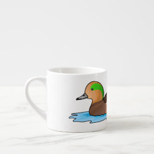 amerikanische Pfeifente Vogel Cartoon-Illustration Espressotasse