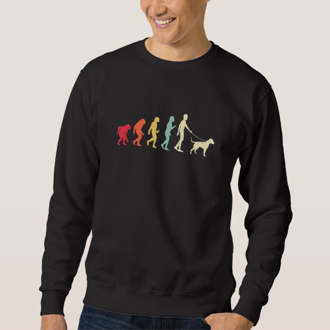 Amerikanische Pitbull-Evolution Retro Vintage Sweatshirt (Vorderseite)