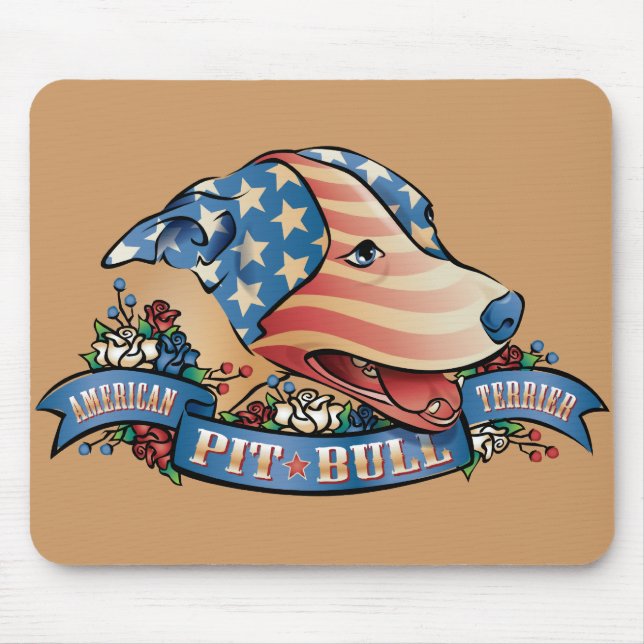 Amerikanische Pitbull Terrier Mousepad (Vorne)
