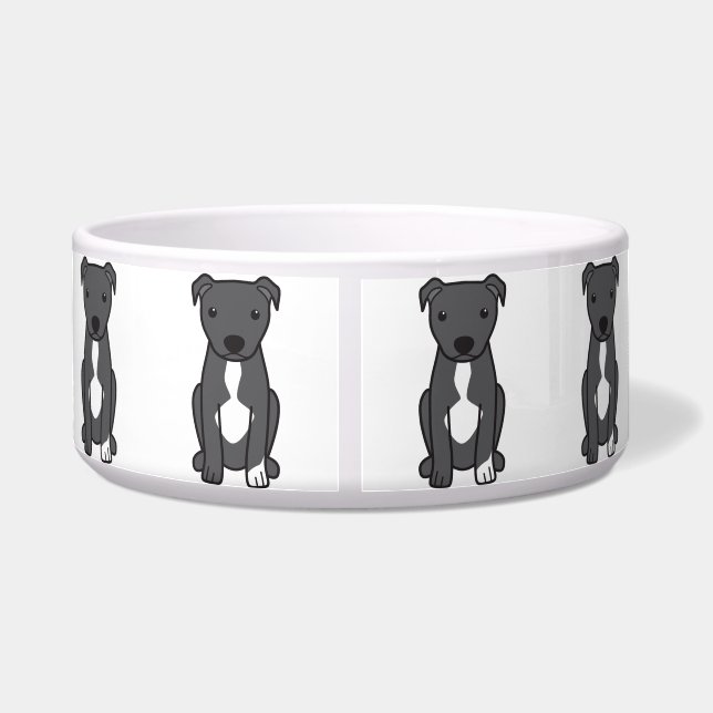 Amerikanische Pitbull Terrier (natürliche Ohren) Napf (Rückseite)