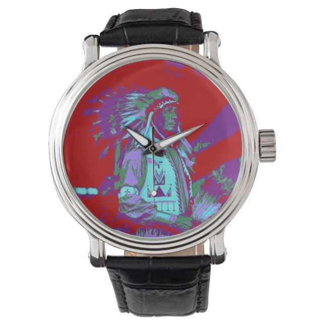 Amerikanische Pop Art Armbanduhr (Vorderseite)
