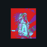 Amerikanische Pop Art Leinwanddruck<br><div class="desc">A pop art work of a native American</div>