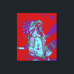 Amerikanische Pop Art Leinwanddruck<br><div class="desc">A pop art work of a native American</div>