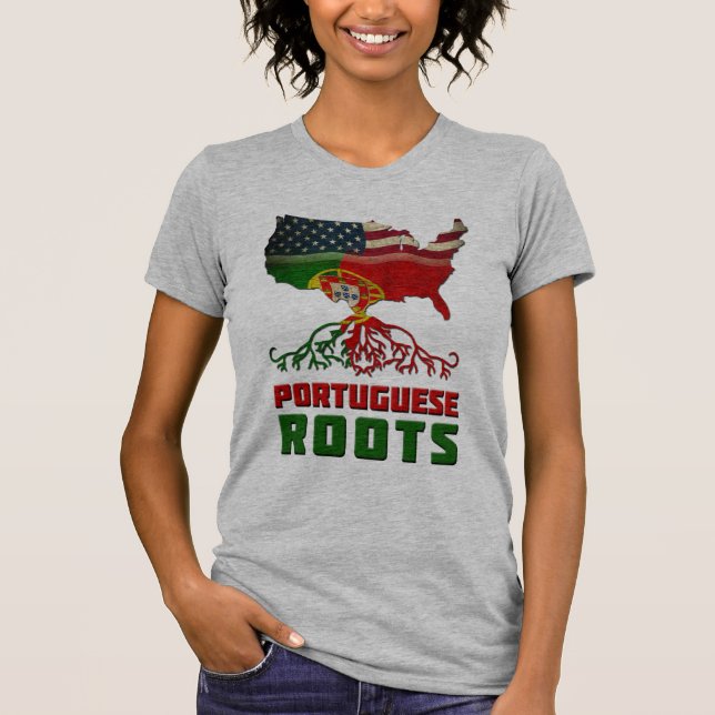 Amerikanische portugiesische Wurzeln T-Shirt (Vorderseite)