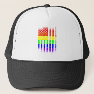 amerikanische Pride-Flagge Regenbogen LGBT Truckerkappe