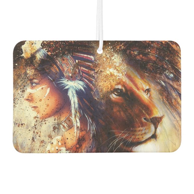 Amerikanische Prinzessin und Löwe Autolufterfrischer (Vorderseite)
