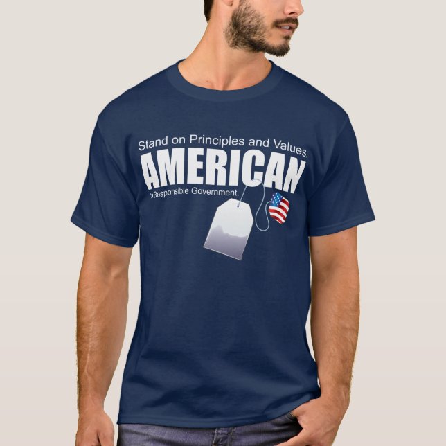 AMERIKANISCHE Prinzipien und Werte T-Shirt (Vorderseite)