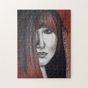 Amerikanische Puppenfrau-Porträt Originalkunstzeic Puzzle