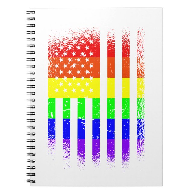 amerikanische Regenbogenflagge LGBT Notizblock (Vorderseite)