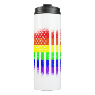 amerikanische Regenbogenflagge LGBT Thermosbecher