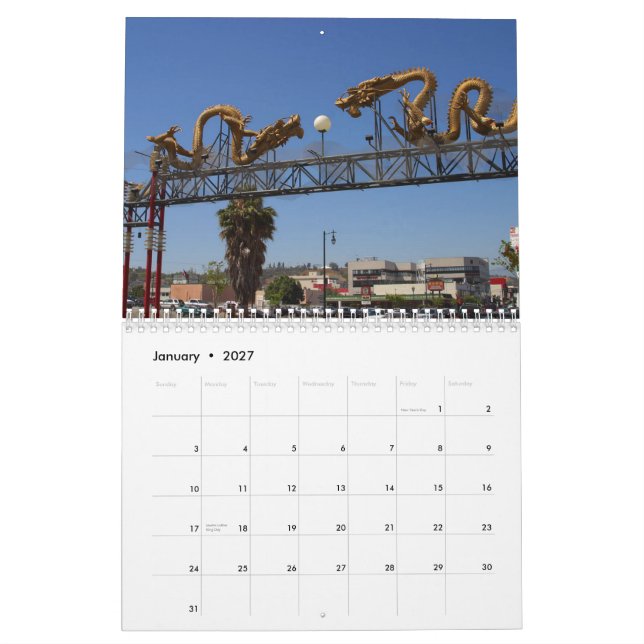 Amerikanische Reise Kalender (Jan 2027)