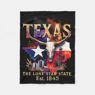 Amerikanische Retro-Vibes Texas USA  Fleecedecke