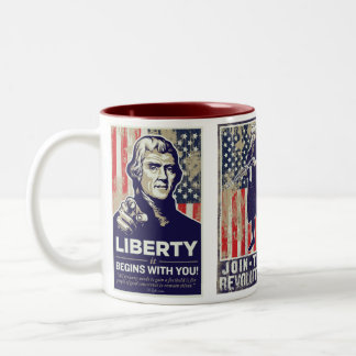 Amerikanische Revolutions-Propaganda-Tasse Zweifarbige Tasse