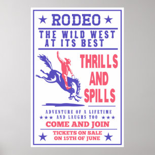 Amerikanische Rodeo Cowboy buckeln Bronco Poster