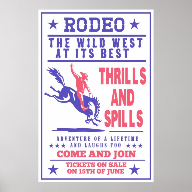 Amerikanische Rodeo Cowboy buckeln Bronco Poster (Vorne)
