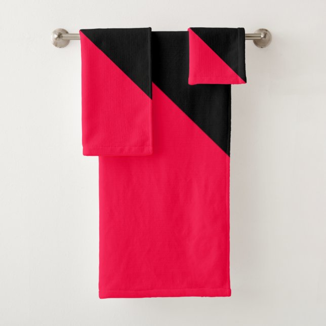 Amerikanische Rose und Schwarze Farben Badhandtuch Set (Insitu)