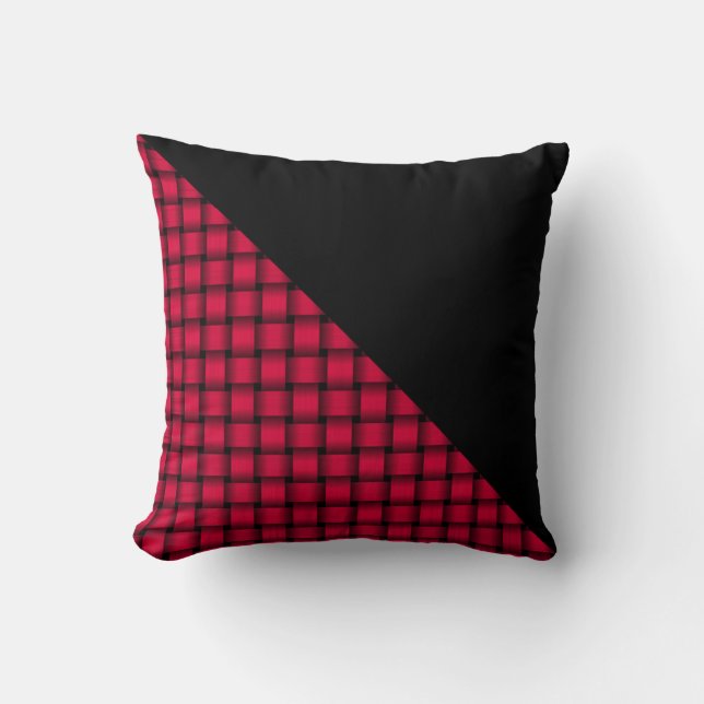 Amerikanische Rose Weave Pattern w/Black Kissen (Vorderseite)