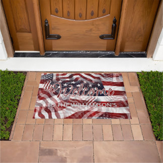 Amerikanische Rot-Weiß-Blau-Streifen-Sterne-Flagge Fußmatte