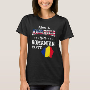 Amerikanische rumänische Teile Rumänien Karte USA- T-Shirt