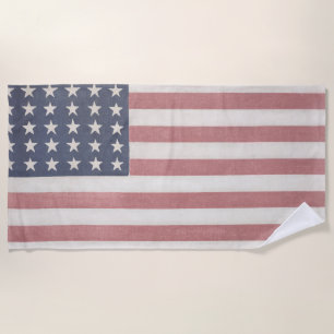 Amerikanische Rustikale amerikanische Flagge Strandtuch