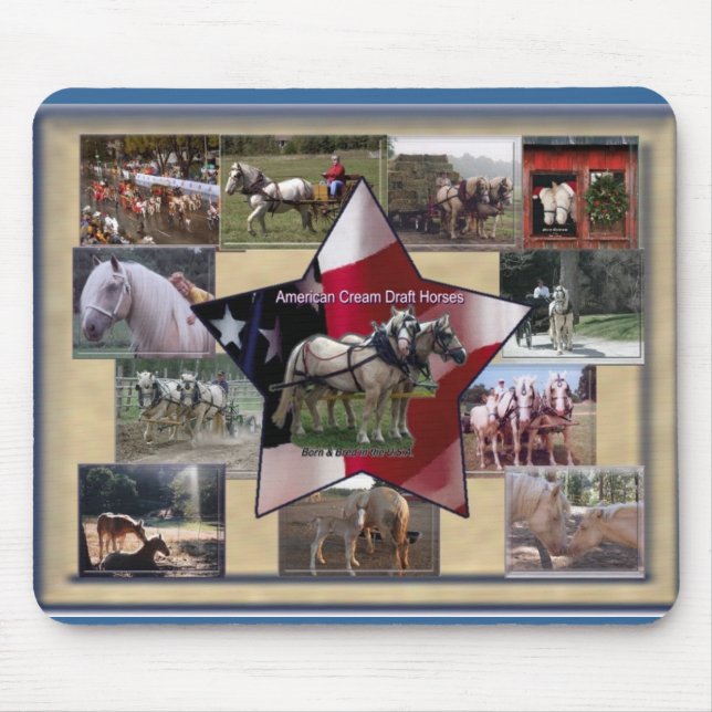 Amerikanische Sahnecollage Mousepad (Vorne)