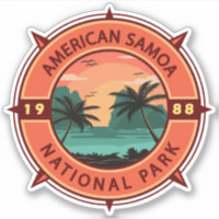 Amerikanische Samoa Nationalpark Retro Kompass Emb