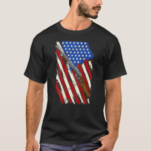 Amerikanische Schießpistole-Fahne auf der Rückseit T-Shirt