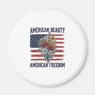 Amerikanische Schönheit Freiheit Blumenflagge Magnet