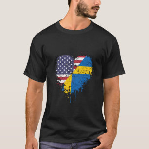 Amerikanische Schwedische Amerika USA Schweden Fla T-Shirt