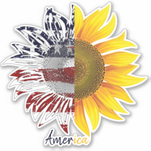 Amerikanische Sonnenblume Aufkleber