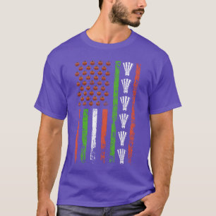 Amerikanische Sportflagge Halloween-Kürbis-Badmint T-Shirt