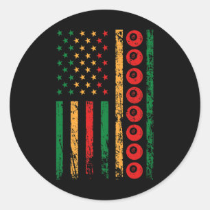 Amerikanische Sportflagge Schwarze Geschichte Mona Runder Aufkleber