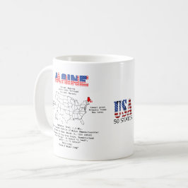 Amerikanische Staat auf einer Karte und nützliche  Kaffeetasse