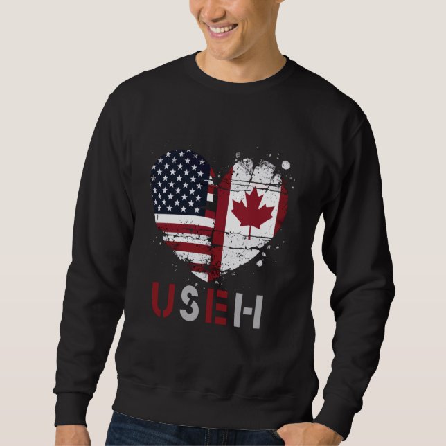 Amerikanische Staaten Kanada Flaggen USA Kanadisch Sweatshirt (Vorderseite)