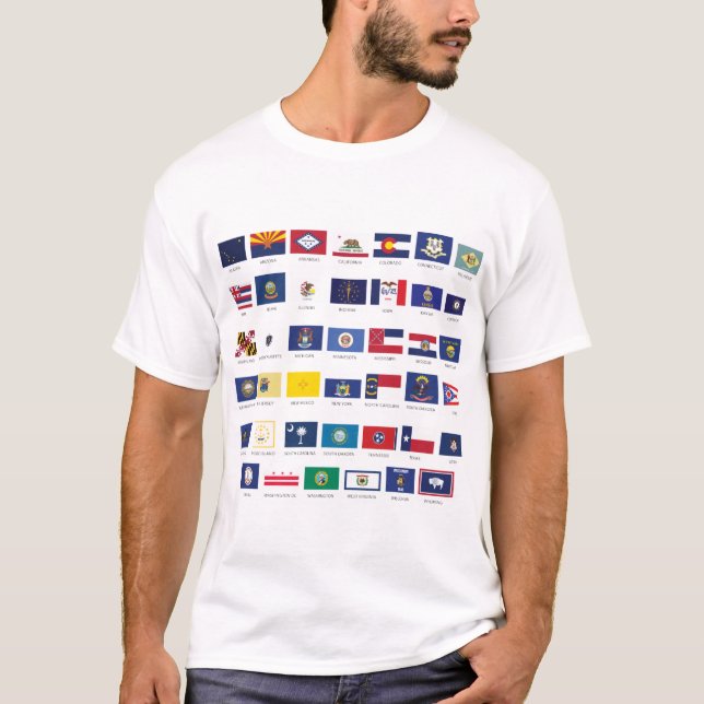 Amerikanische Staats-Flaggen T-Shirt (Vorderseite)