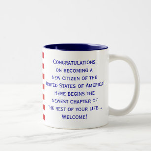 Amerikanische Staatsbürgerschafts-Flaggen-Tasse Zweifarbige Tasse