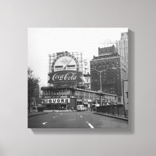 Amerikanische Stadt mit kommerziellen Leinwanddruck