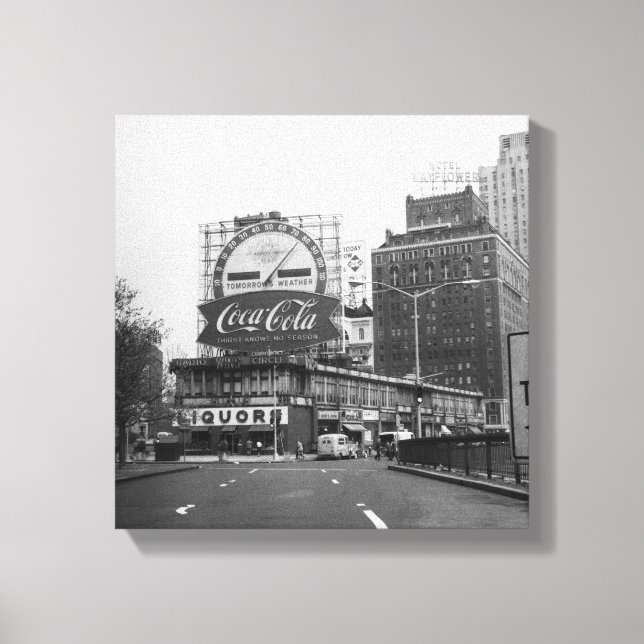 Amerikanische Stadt mit kommerziellen Plakatwänden Leinwanddruck (Vorderseite)